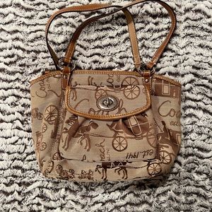 Coach signature carriage design purse